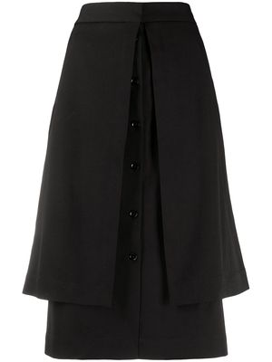 Lemaire layered straight skirt - Black
