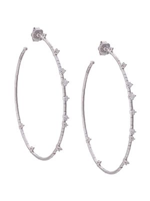 Mattia Cielo 18kt white gold diamond hoop earrings - Silver
