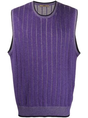 Emanuel Ungaro Pre-Owned 2000s knitted pinstripe vest - Purple