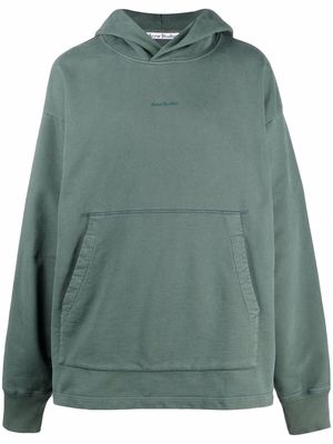 Acne Studios logo-print cotton hoodie - Green