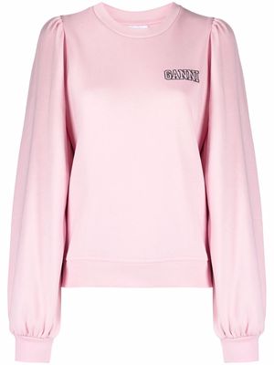GANNI puff sleeve sweatshirt - Pink