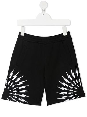 Neil Barrett Kids Thunderbolt shorts - Black