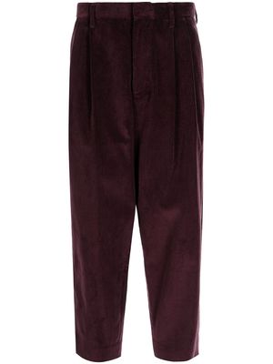 Kolor cropped tapered-leg corduroy trousers