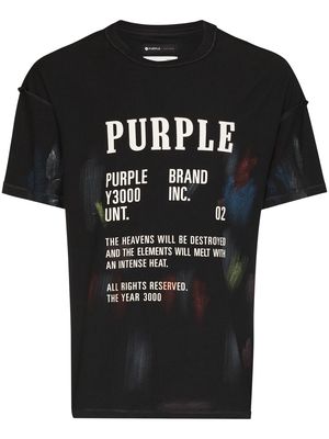 Purple Brand history painted short-sleeve T-shirt - Black