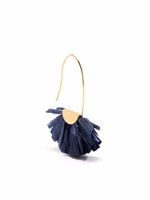 La DoubleJ Fan knotted-raffia hook earrings - Blue