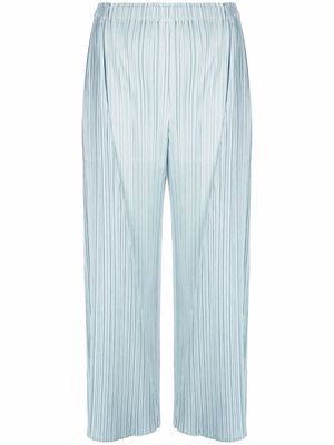 Pleats Please Issey Miyake pleated cropped trousers - Blue