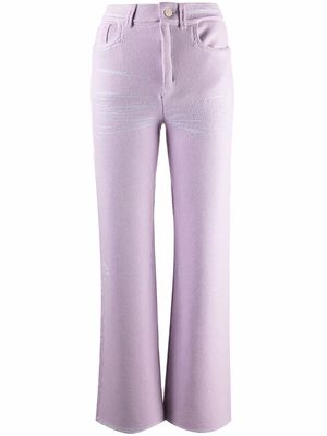 Barrie straight-leg knitted trousers - Purple