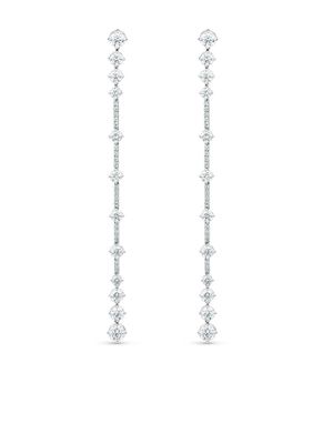 De Beers Jewellers 18kt white gold diamond Arpeggia one line earrings - Silver