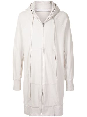 Julius zipped hooded coat - White