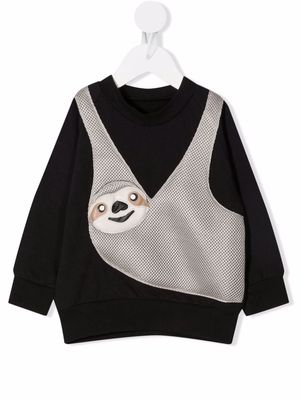 WAUW CAPOW by BANGBANG sloth-appliquéd jersey sweatshirt - Black