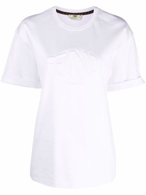 Fendi logo embossed T-shirt - White