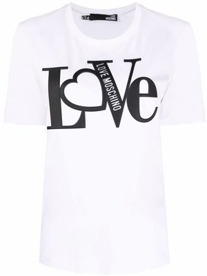Love Moschino slogan-print short-sleeved T-shirt - White