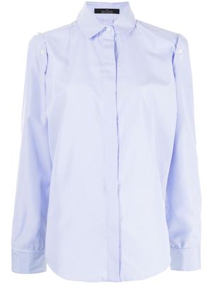 Rokh pinstripe-print tailored long-sleeve shirt - Blue