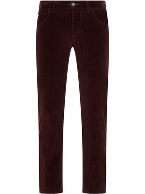 Dolce & Gabbana corduroy straight-leg trousers - Red