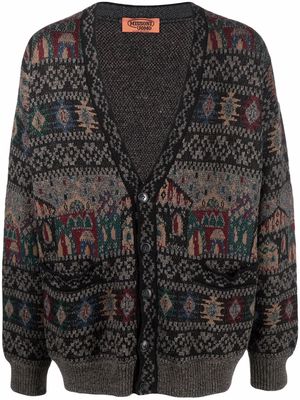 Missoni Pre-Owned 1980s intarsia knit V-neck cardigan - Brown