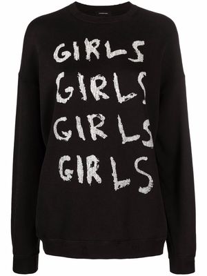 R13 slogan-print sweatshirt - Black