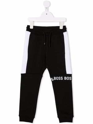 BOSS Kidswear colour block track pants - Black