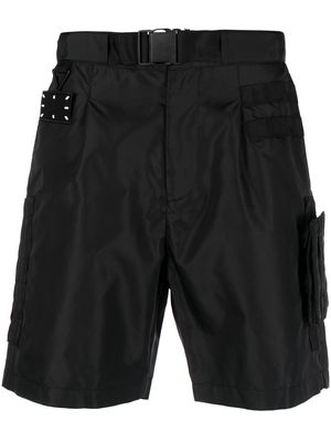 MCQ logo-patch buckled shorts - Black