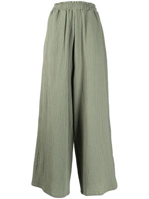 0711 kintsugi crepe-texture pants - Green