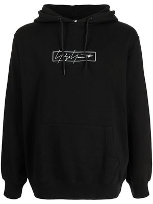 Yohji Yamamoto logo-print hoodie - Black