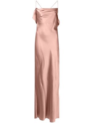 Michelle Mason silk cowl neck gown - Pink