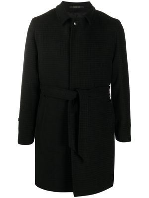 Tagliatore belted single-breasted coat - Black