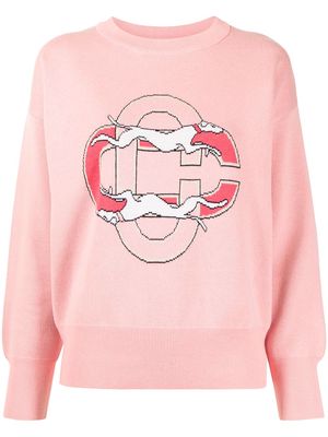 Casablanca intarsia-knit cotton jumper - Pink