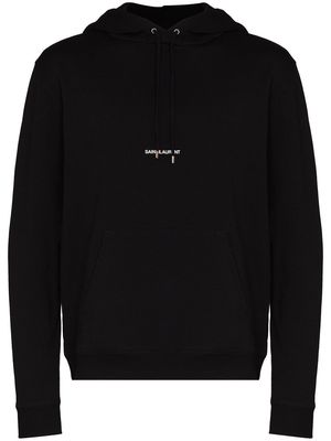 Saint Laurent logo print hoodie - Black
