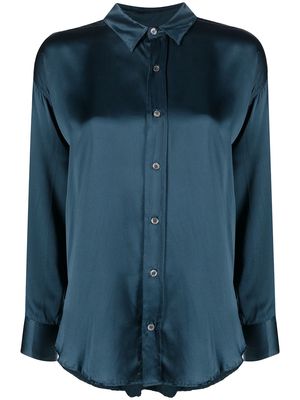 Katharine Hamnett London silk long-sleeved shirt - Blue
