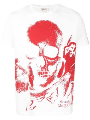 Alexander McQueen graphic-print cotton T-shirt - White