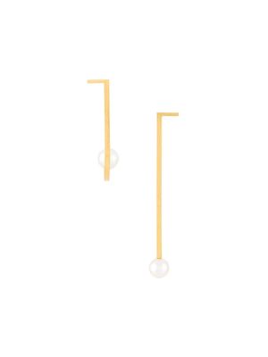 Hsu Jewellery geometric bar drop earrings - Gold