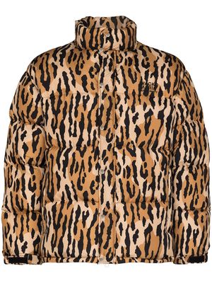 Wacko Maria leopard-print padded jacket - Neutrals
