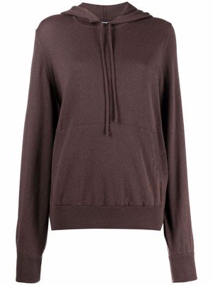 Canessa fine knit cashmere hoodie - Brown
