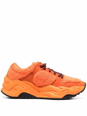 Just Cavalli faux shearling leather trainers - Orange