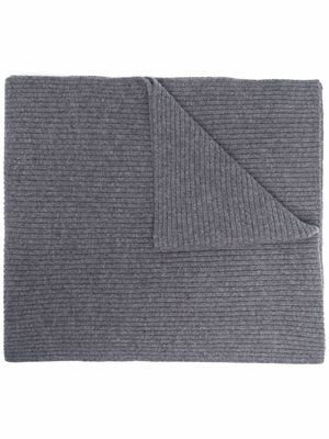 12 STOREEZ ribbed-knit merino wool scarf - Grey