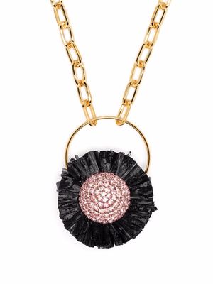 La DoubleJ Saturn floral-applique necklace - Gold