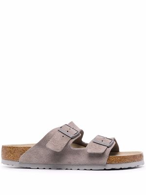 Birkenstock leather double-strap sandals - Grey