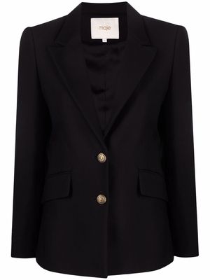 Maje embossed buttons single-breasted blazer - Black