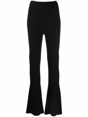 Aeron ribbed-knit flared trousers - Black