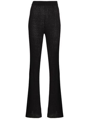 DES SEN Sorrento ribbed-knit trousers - Black