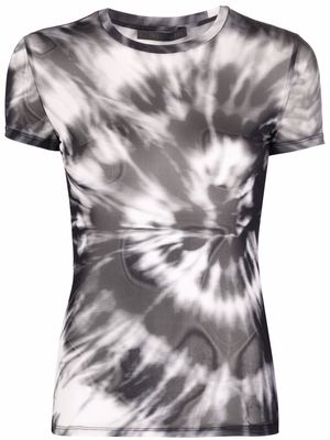 Philipp Plein tie dye-print semi-sheer T-shirt - Grey
