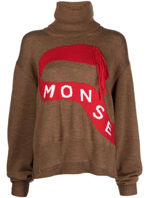 Monse roll neck intarsia-knit jumper - Brown