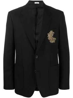 Alexander McQueen embroidered suit jacket - Black