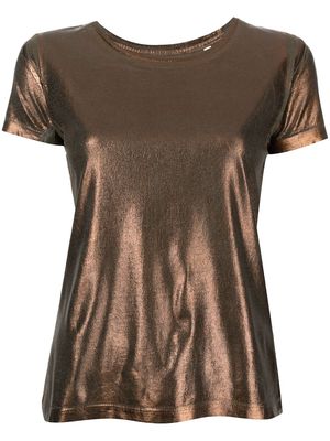Madison.Maison metallic cotton T-shirt - Brown