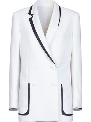 Fendi contrast piping detail blazer - White