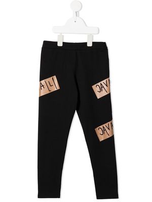 Roberto Cavalli Junior logo-print slim-fit joggers - Black