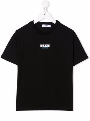 MSGM Kids logo-print crewneck T-shirt - Black