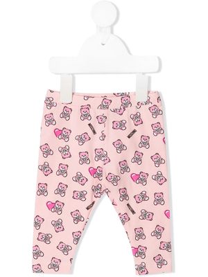 Moschino Kids Teddy Bear print leggings - Pink