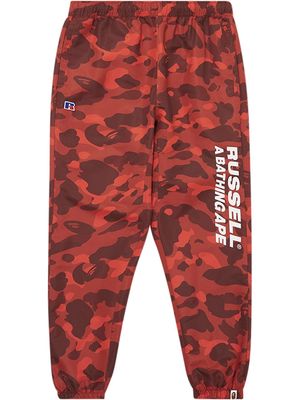 A BATHING APE® x Russell Colour Camo track pants - Red