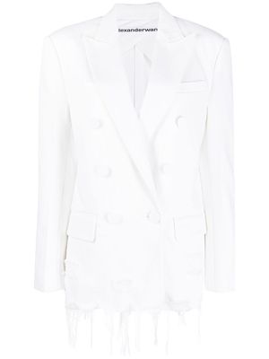 Alexander Wang fringe-hem double-breasted jacket - White